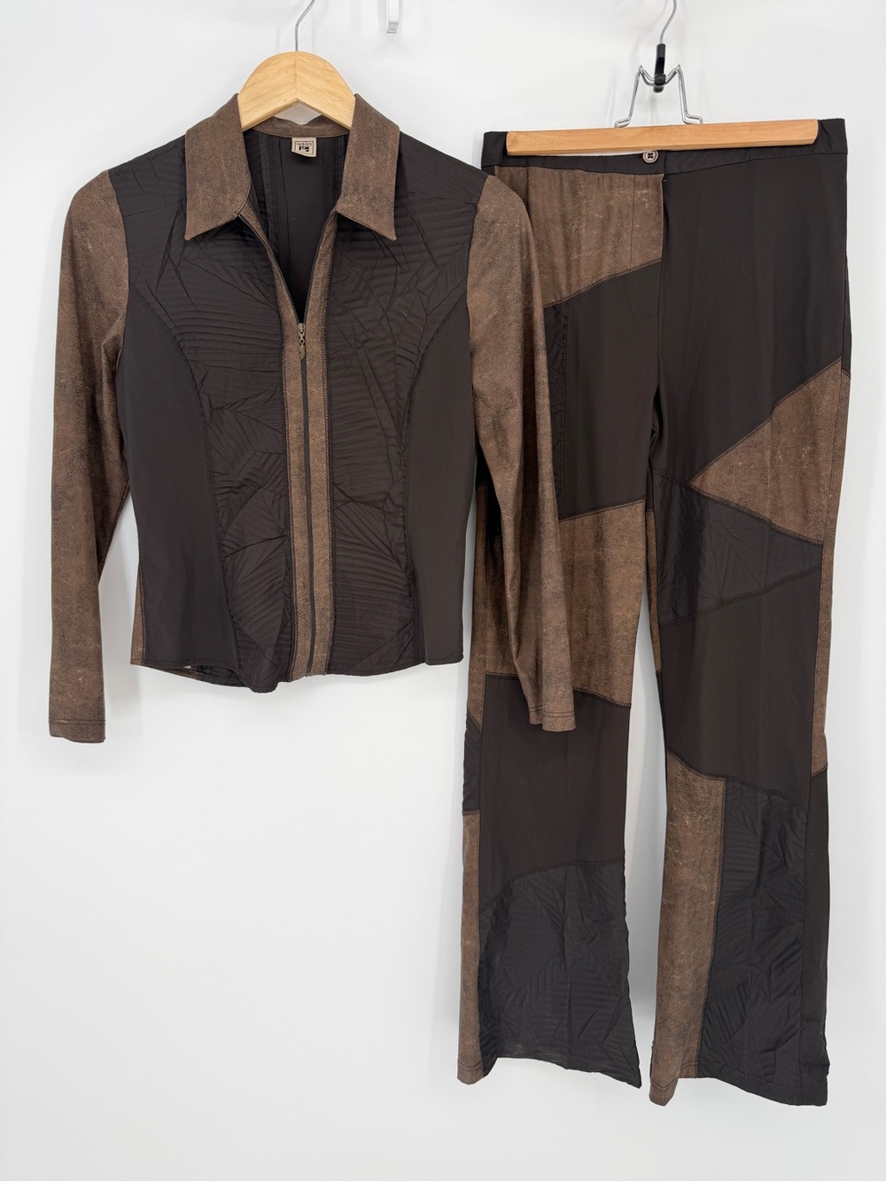 Vintage Indies Y2K Patchwork Jacket Pants Set XS/S